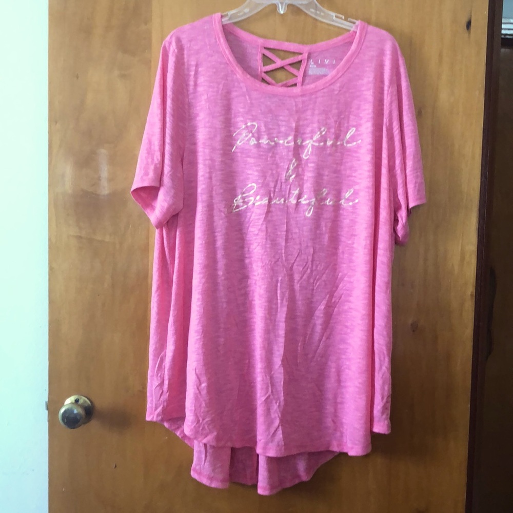 Livi Activewear Pink “Powerful and Beautiful” top